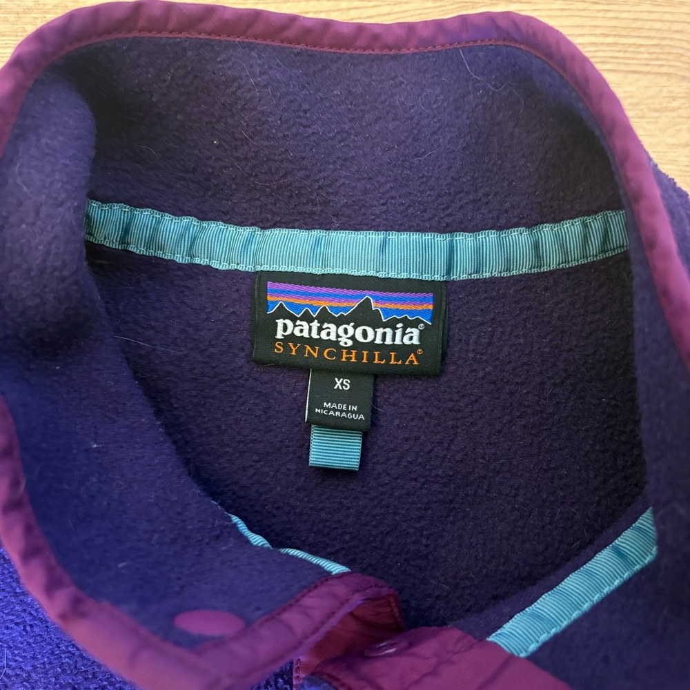 Patagonia Synchilla Snap-T Pullover Women's XS Purple Colorblock Fleece - Picture 5 of 14